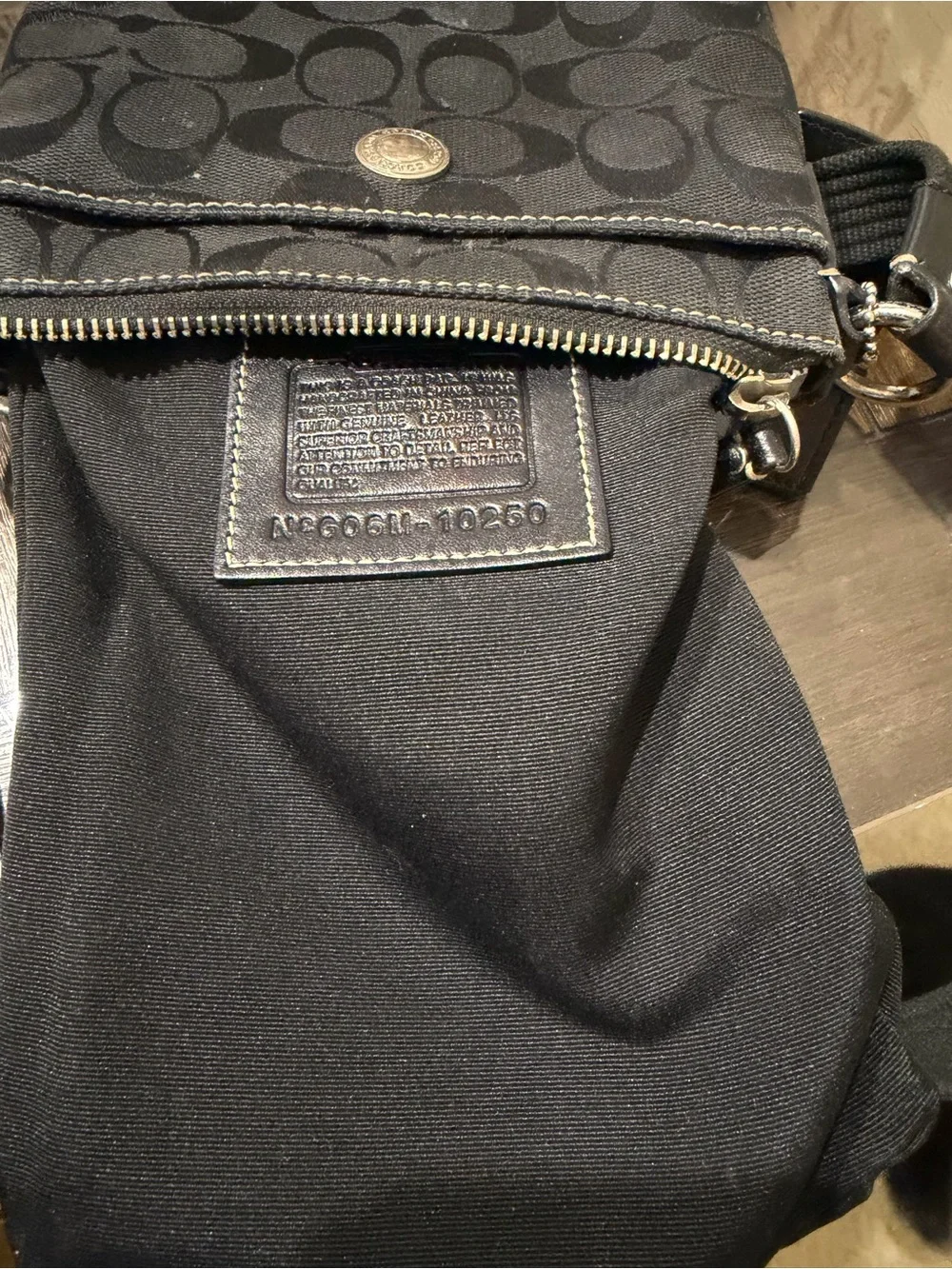 Coach Black Signature Jacquard Crossbody Messenger